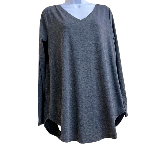 Long Sleeve V Neck Gray Size Medium . - Picture 2 of 5